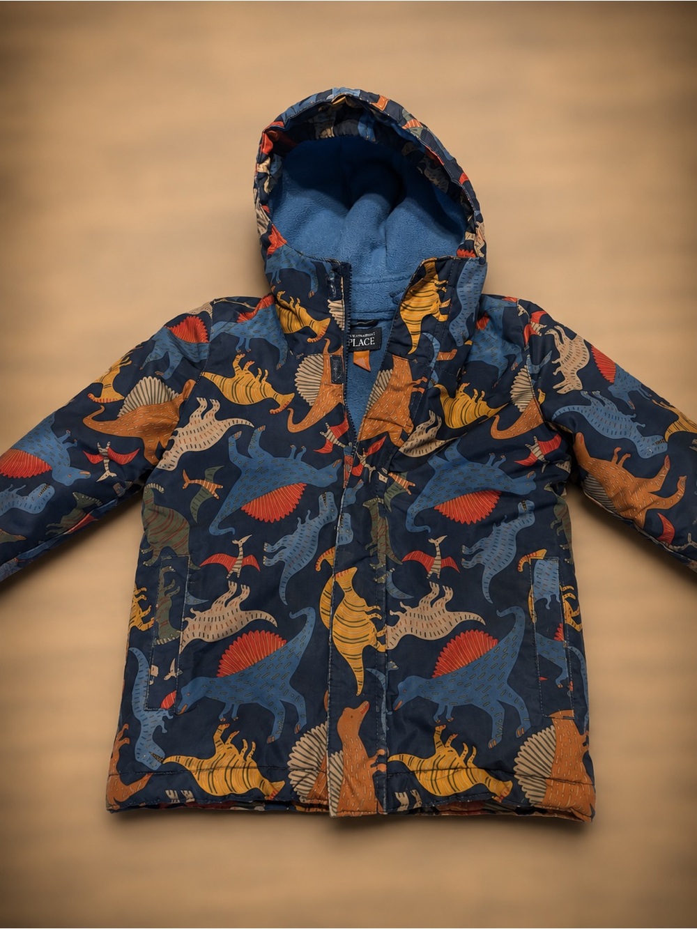 The Children's Place Navy Dinosaur Print Puffer Jacket